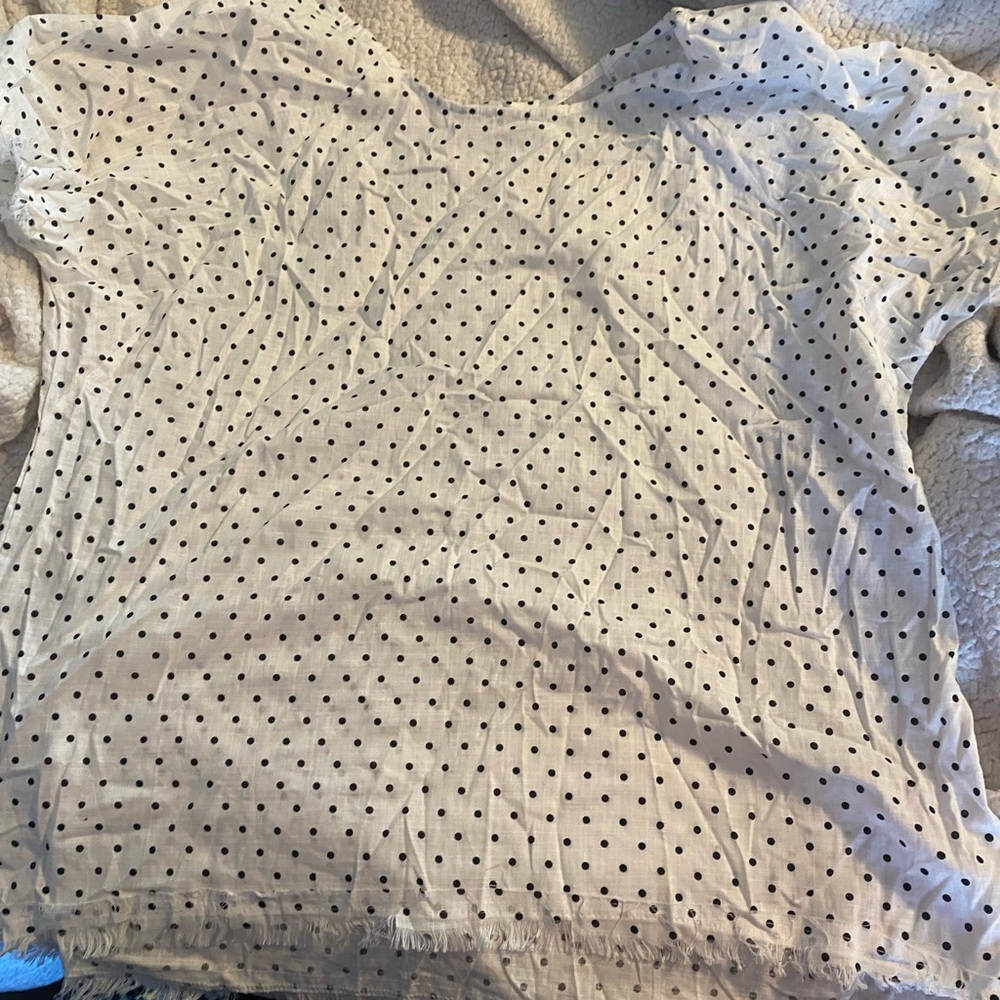 MISSLOOK White Top with Black Polka Dots